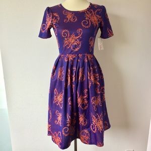 NWT LuLaRoe Amelia Jacquard Fit and Flare Dress